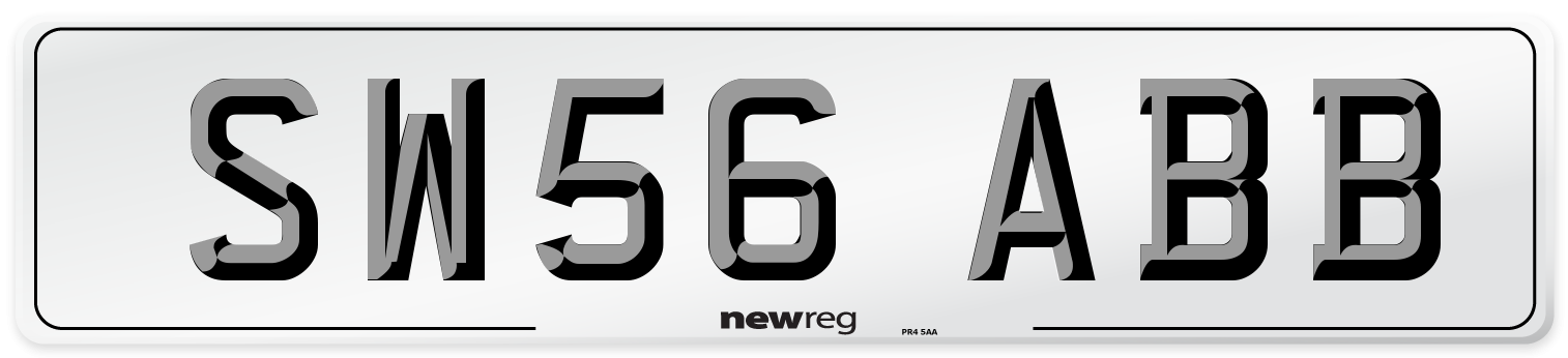 SW56 ABB Number Plate from New Reg